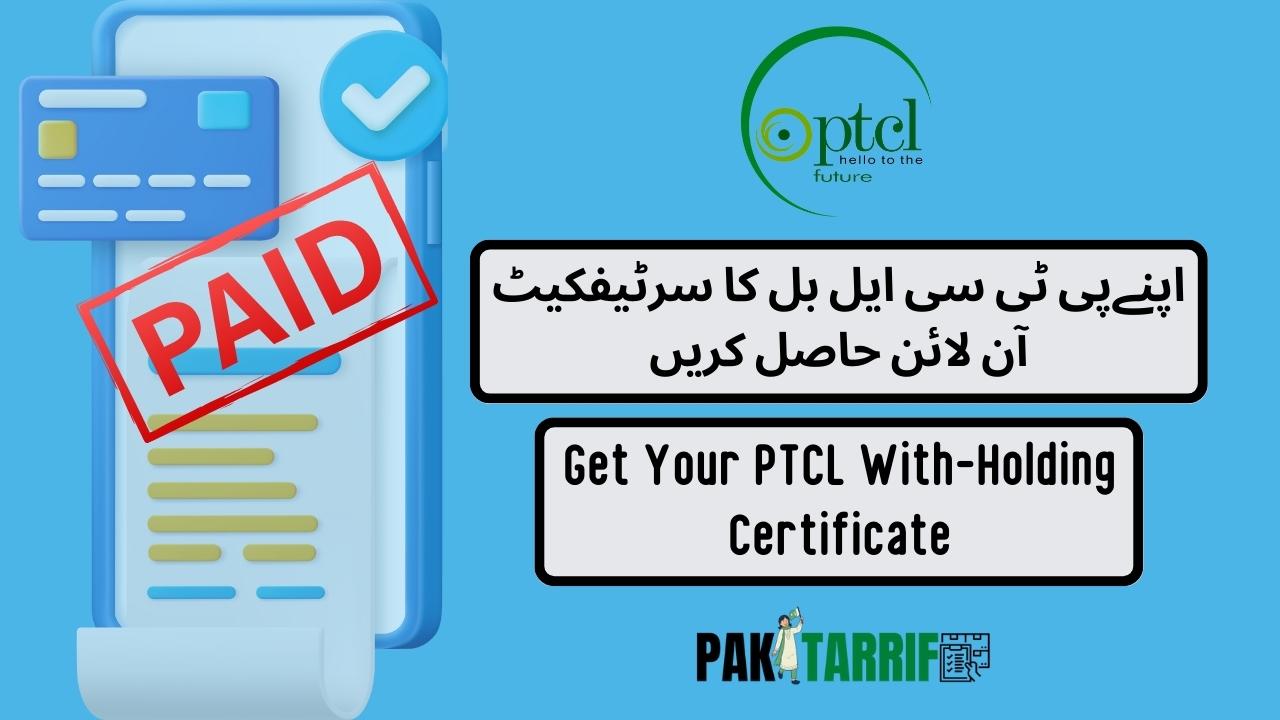 PTCL tax certificate