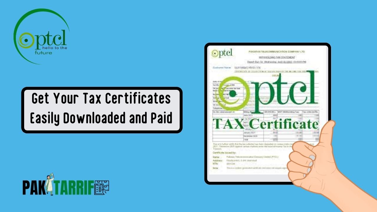 PTCL tax certificate 