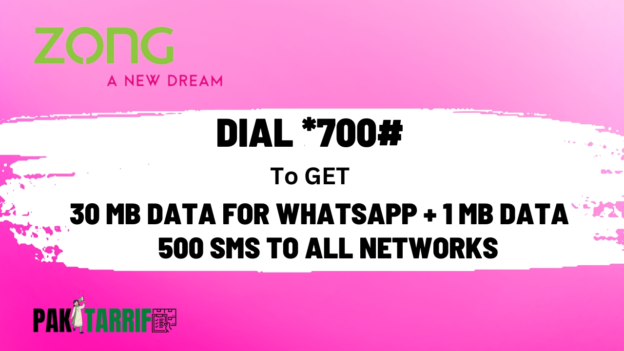 zong daily whatsapp and sms offer code