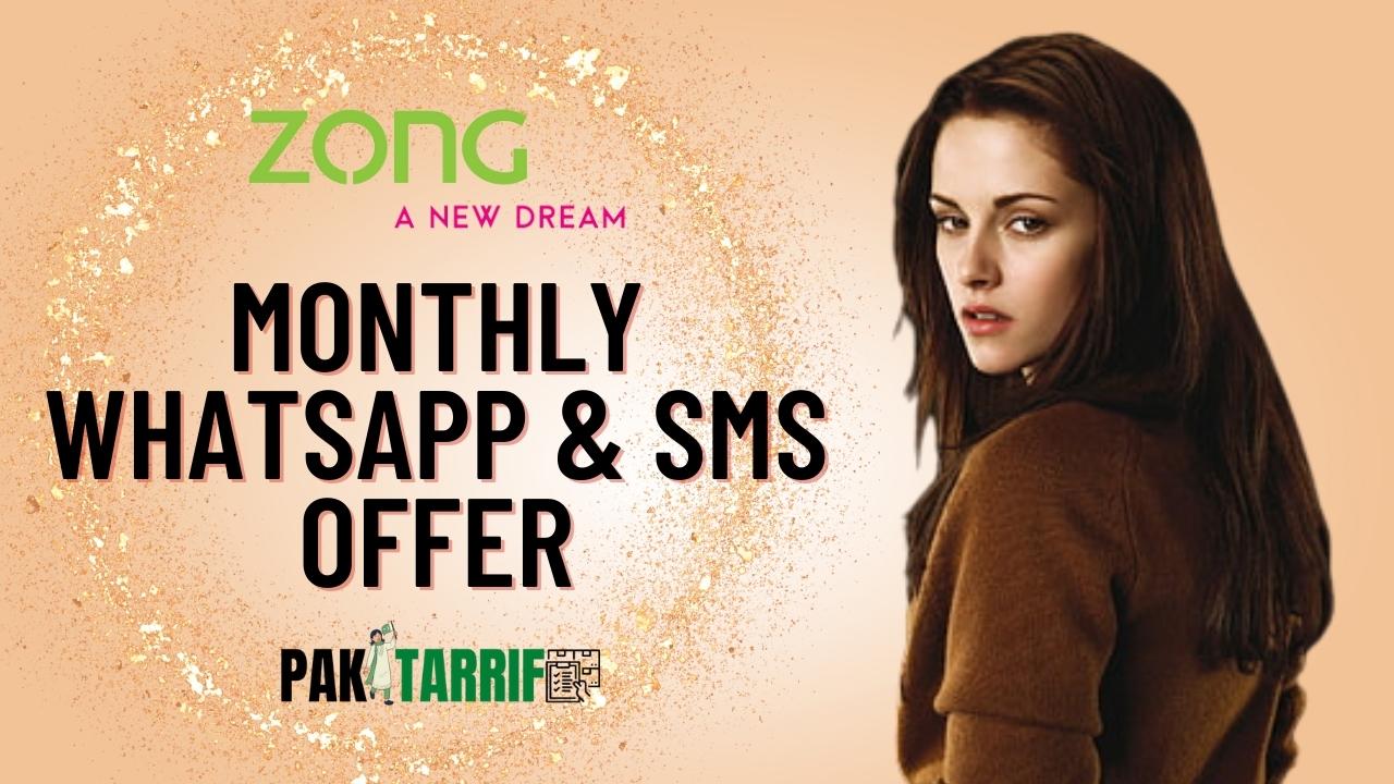 zong monthly whatsapp and sms offer