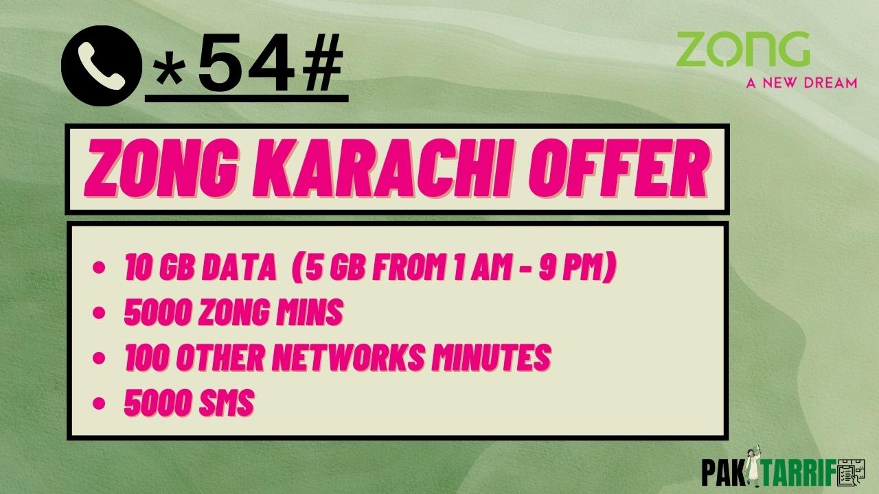 Zong Karachi Offer code