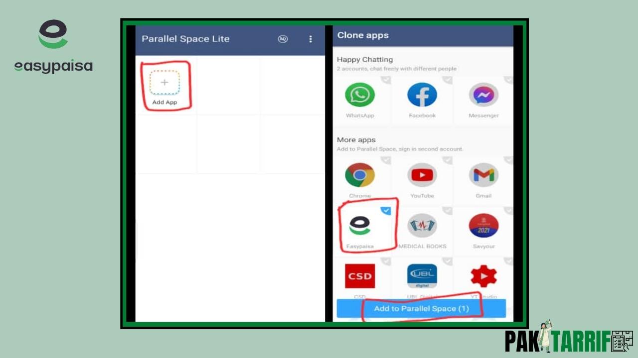 unblock easypaisa account by parallel space lite