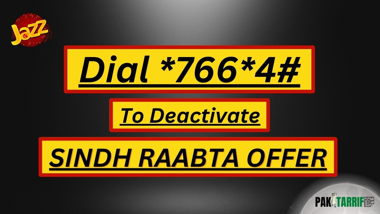Jazz Sindh Raabta Offer deactivation code