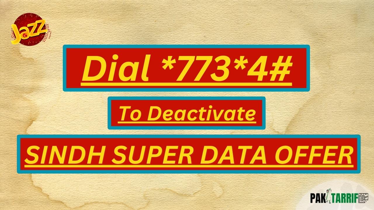 Jazz Sindh Super Data Offer deactivation code