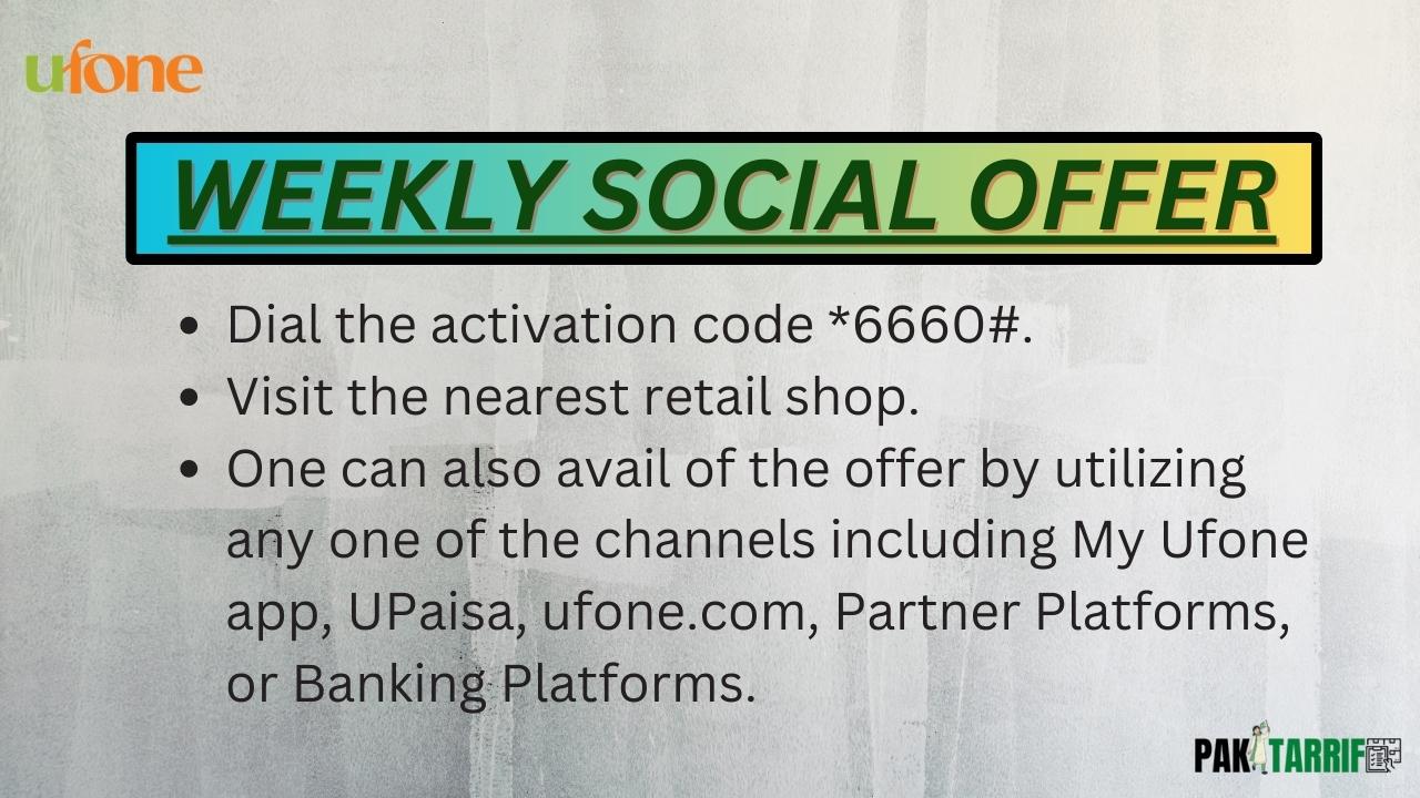 Ufone Weekly Social Offer subscription