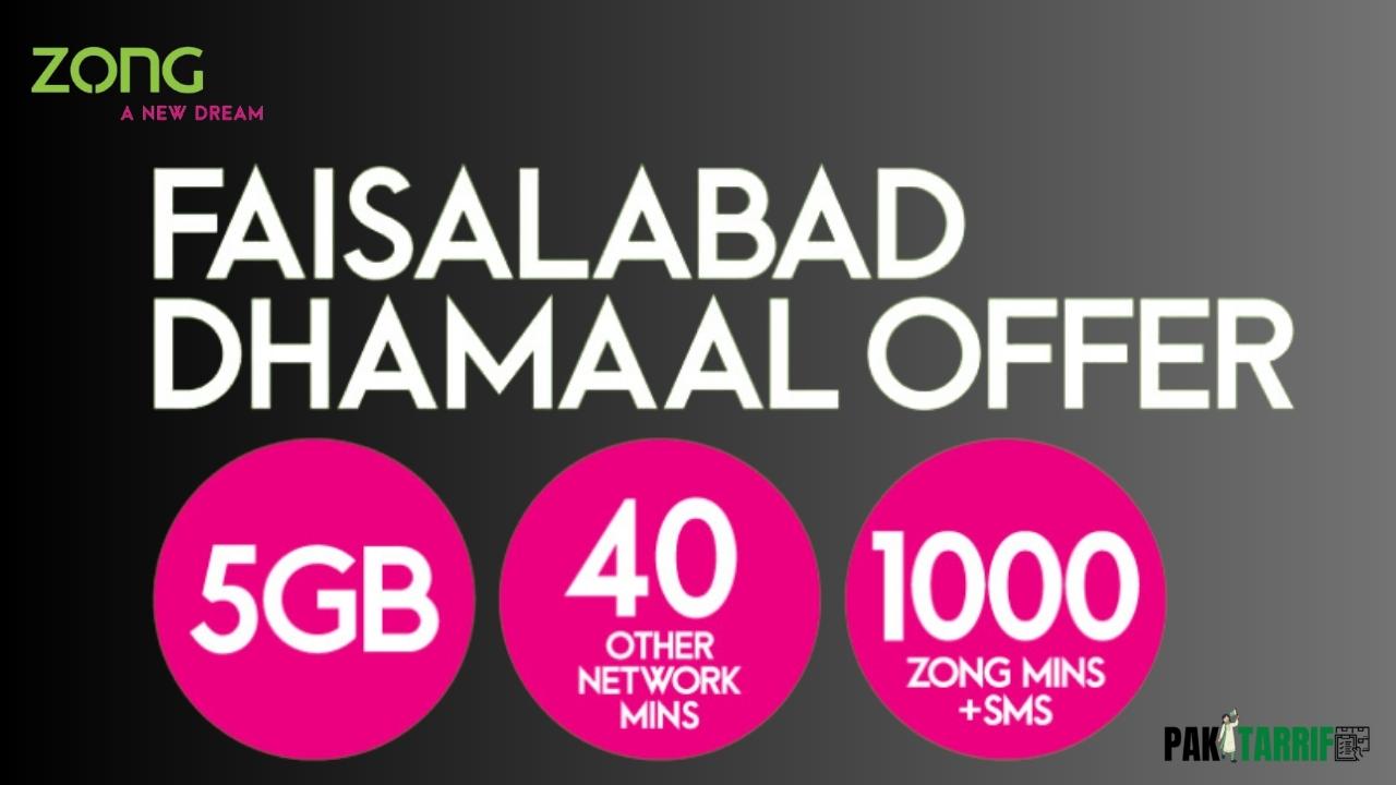 Zong Faisalabad Dhamaal Offer details