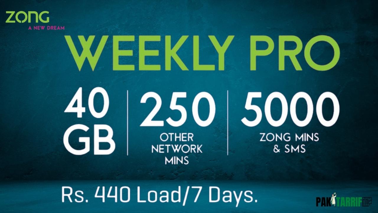 Zong Weekly Pro Offer details