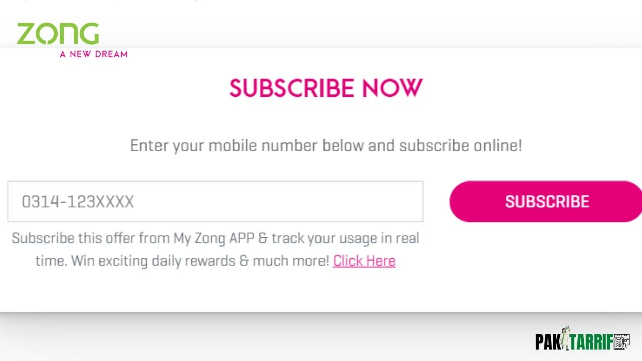 Zong Super Star Offer online activation