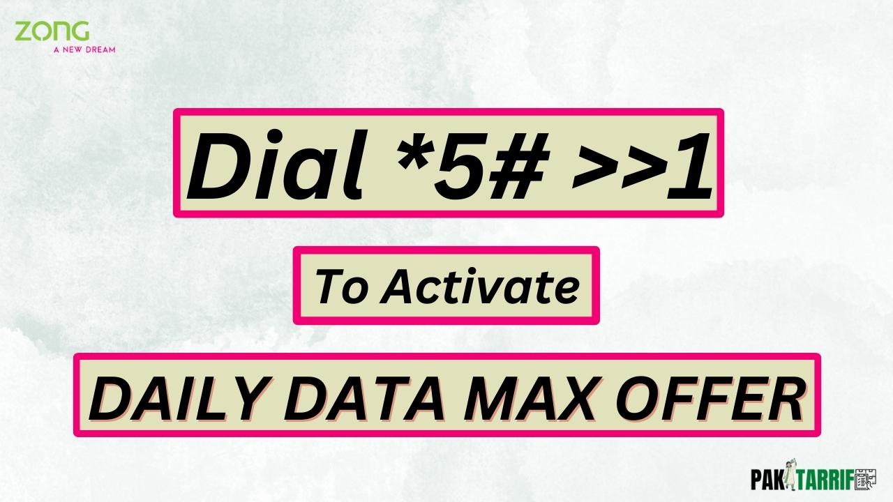 Zong Daily Data Max code