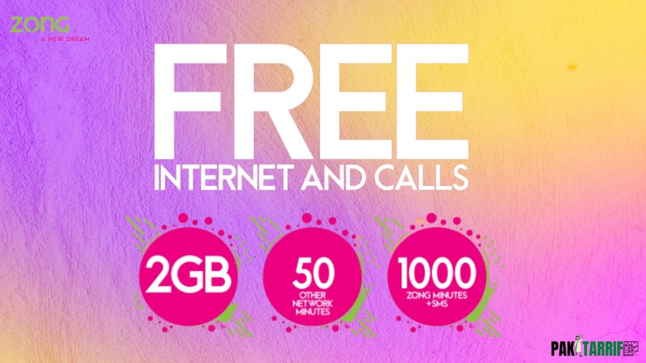 Zong Free Internet and Calls resources