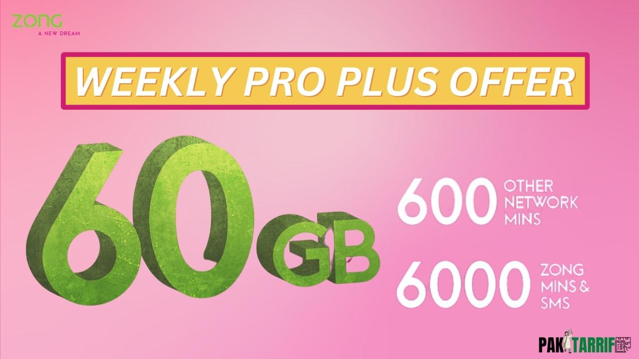 Zong Weekly Pro Plus details
