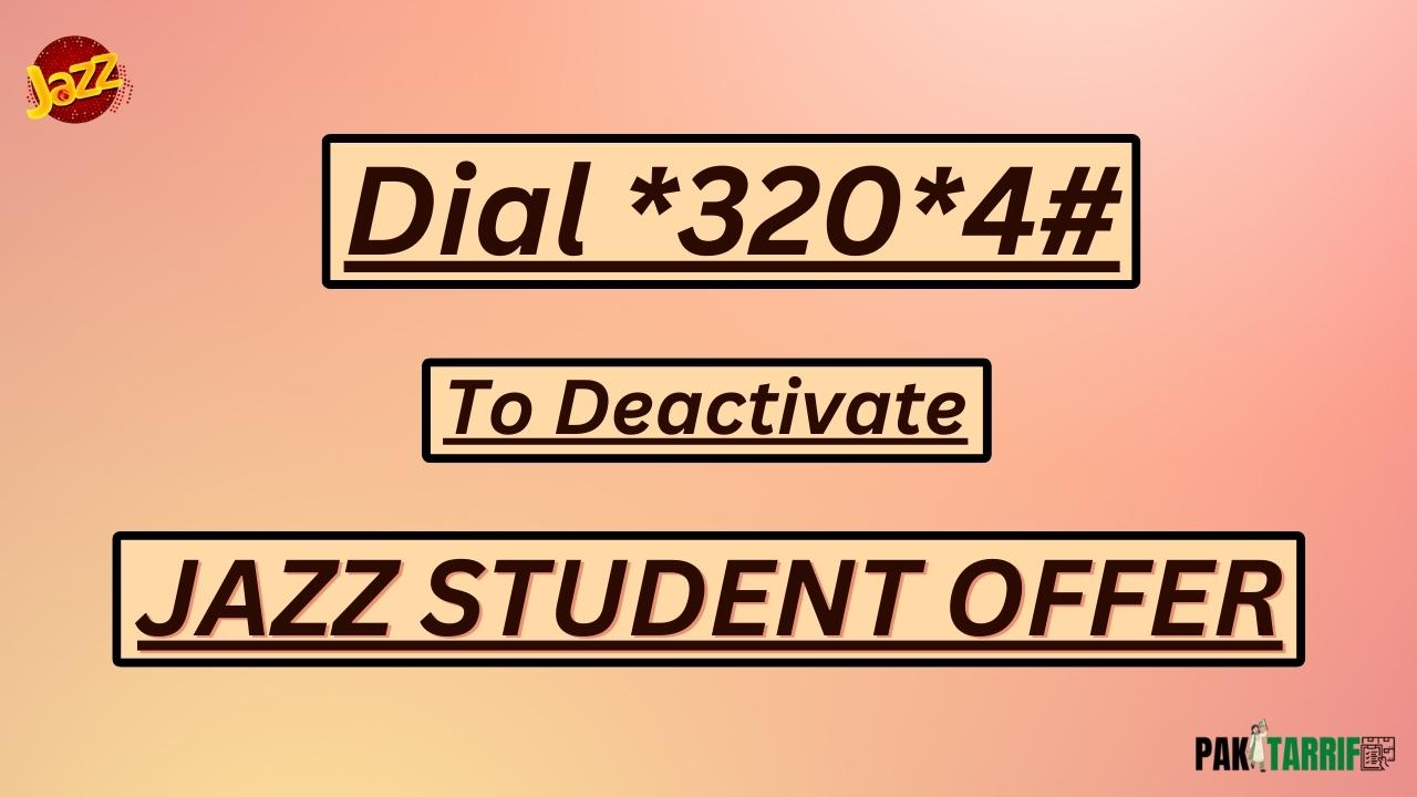 Jazz Student Offer deactivation code