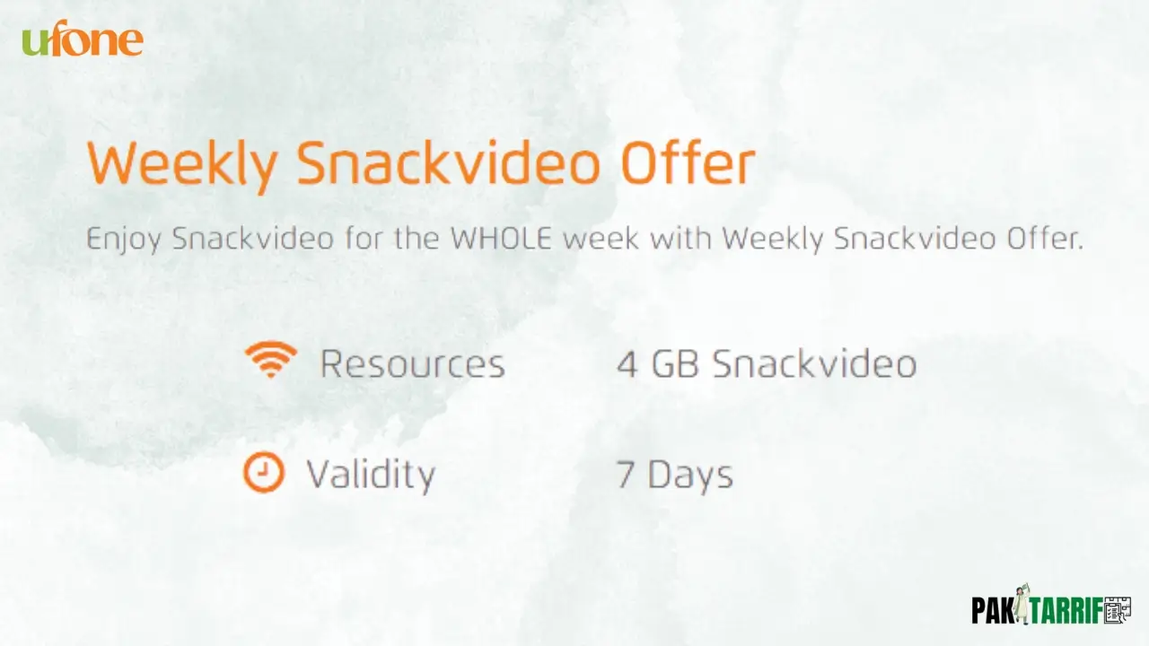 Ufone Weekly Snackvideo Offer resources