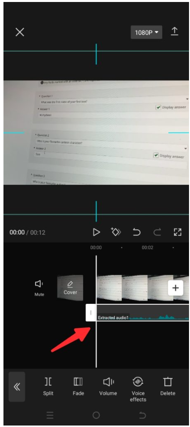 How to Extract Audio from a Video in CapCut on Android- audio successfully extracted