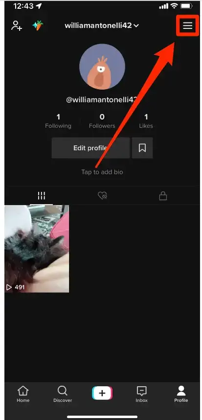 How to Unblock Someone on TikTok - click on three dots
