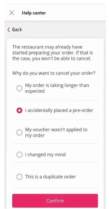 How to Cancel Your Foodpanda Order via app - reason for cancellation