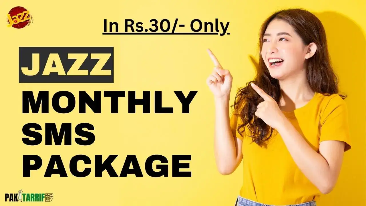Jazz Monthly SMS Package in 30 rupees - Only SMS Package Jazz Monthly