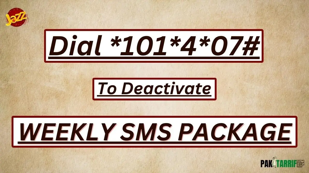 Jazz Weekly SMS Package deactivation code- SMS Package Jazz Weekly - Only SMS Package Jazz Weekly